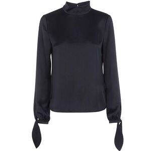 TED BAKER BELARE HIGH NECK LONG SLEEVE SIDE TIE BLOUSE size 2 US 4/6